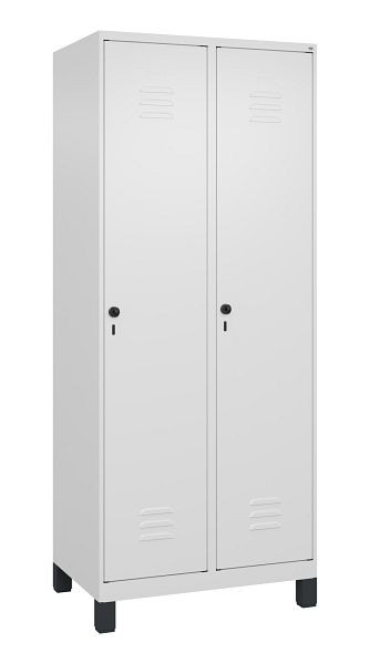 C+P Mehrzweckschrank Classic PLUS, Füße, 2 Abteile, 1950x800x500mm, 9016/9016, Drehriegel, Türen rechts angeschlagen, 080010-22B S10014