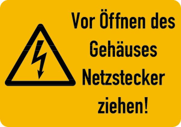 Schilder Klar Maschinenkennzeichnung Netzstecker ziehen, 52x37 mm Folie selbstklebend, 7515/61