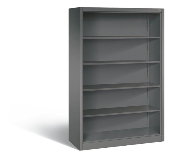 C+P Stahlregal mit Rückwand Acurado, H1950xB1200xT500mm, Farbe: Vulkangrau, 5 OH, 9380-000 S10009