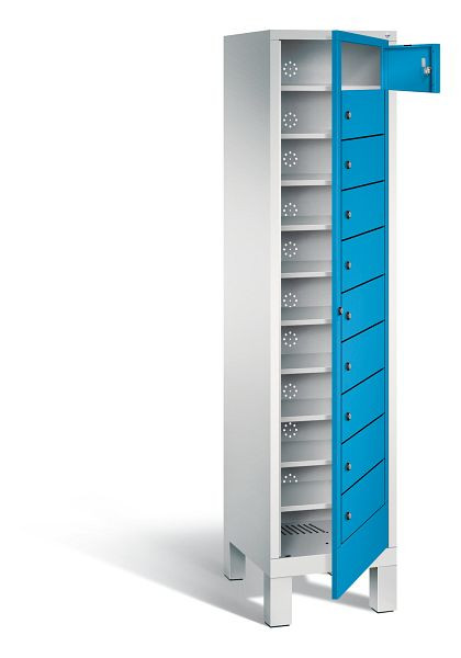 C+P Wäsche-Sammelschrank Evolo, H1850xB420xT500mm, Farbe: Lichtgrau / Lichtblau, 48060-110 S10013