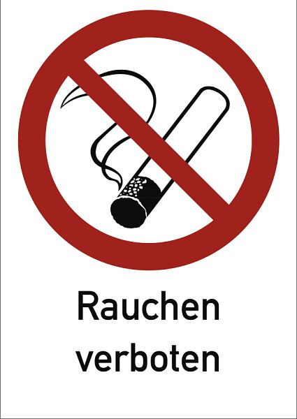 Moedel Rauchen verboten, Kombischild, Kunststoff, 210x297 mm, 58739