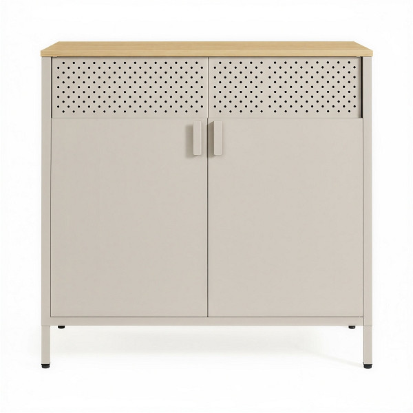 SONGMICS Lagerschrank, Beige, 80x40x76 cm, LSC102L01