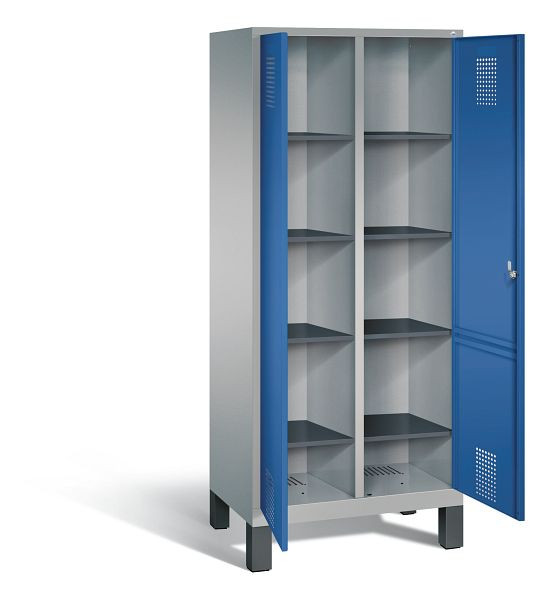 C+P Wäsche-Spind Evolo, H1850xB810xT500mm, Farbe: Weißaluminium / Enzianblau, 48012-22B S10037