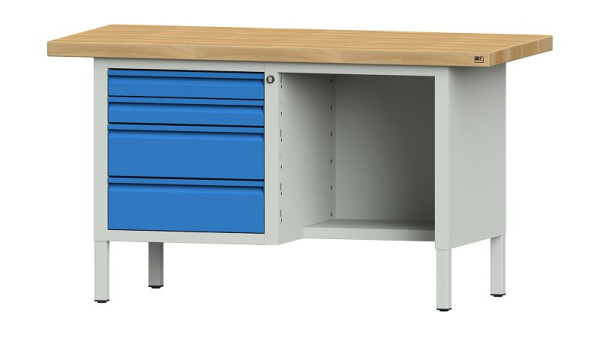 ANKE Werkbänke Kastenwerkbank, Modell 334 E, 1500 x 700 x 850 mm, RAL 7035/5012, BMP 50 mm, 510.309