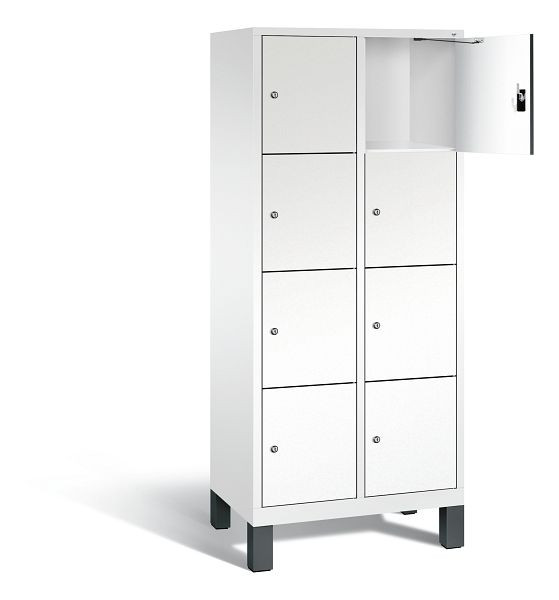 C+P Schließfachschrank Evolo, H1850xB810xT500mm, Farbe: Verkehrsweiß / Dekor Weiß, 48010-224 S10213