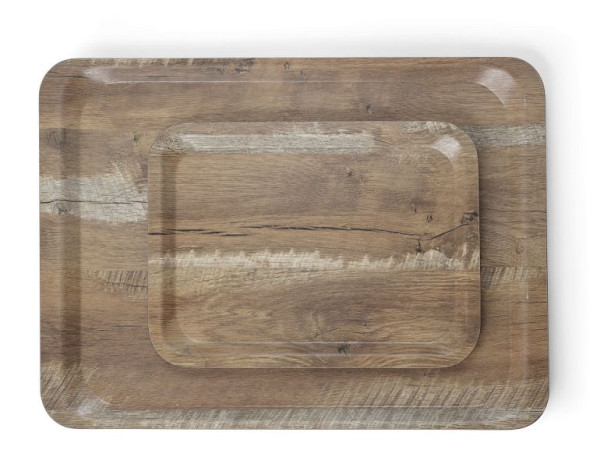 Hendi Serviertablett aus Melamin mit Holzoptik, 240 mm, Holz, 508916