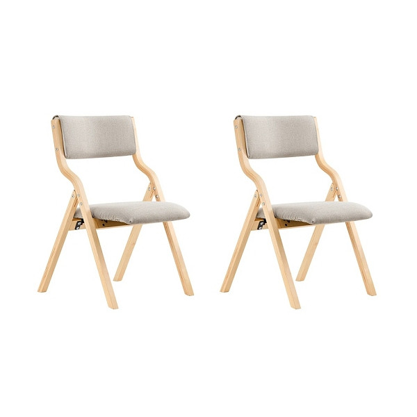 SoBuy klappbare Esszimmerstühle mit gepolsterter Sitzfläche und Rückenlehne, elegante und platzsparende Design-Klappstühle, grau, VE: 2 Stück, FST40-HGX2