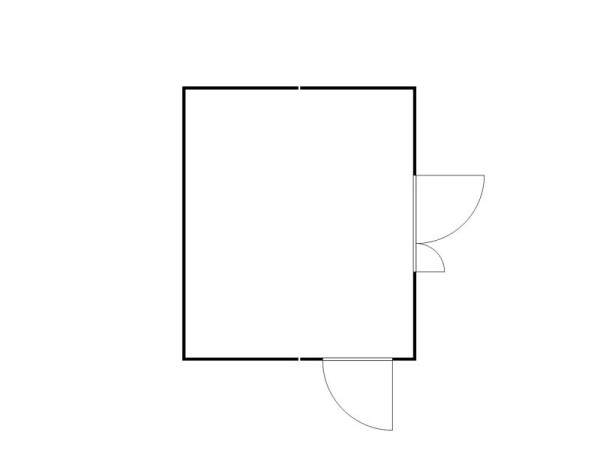 FLADAFI Materialcontainer-Kombination, IC Pro 1540, isoliert, Holzfußboden, Doppelflügeltür (asymmetrisch) auf der 5 m Seite und Einflügeltür, F2222500710