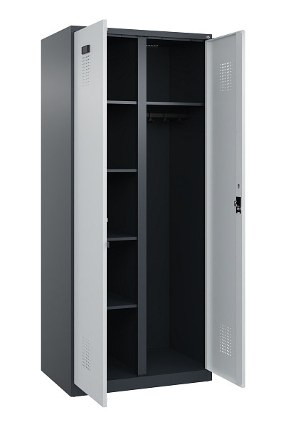 C+P Wäsche-/Garderobenspind Evolo PLUS, 2 Abteile, 1850x800x500mm, 7016/7035, Zylinderschloss, 049600-22 S10044