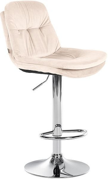 CLP Barhocker Laurel Samt chrom, creme, 323948, 4255716316785