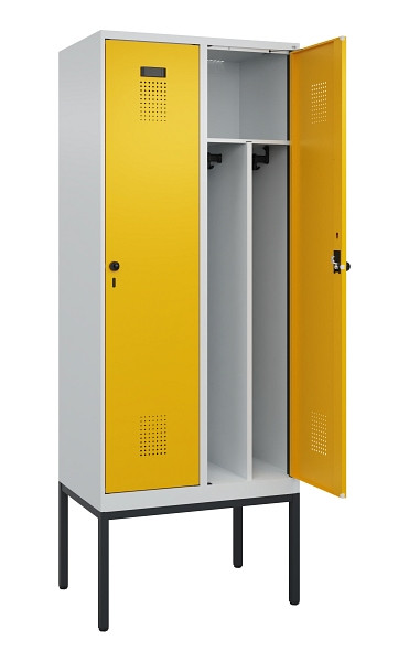 C+P Spind Evolo PLUS, Gestell, 2 Abteile, 2120x800x500mm, 7035/1004, Verschluss Drehriegel, 0490307-22F S10000