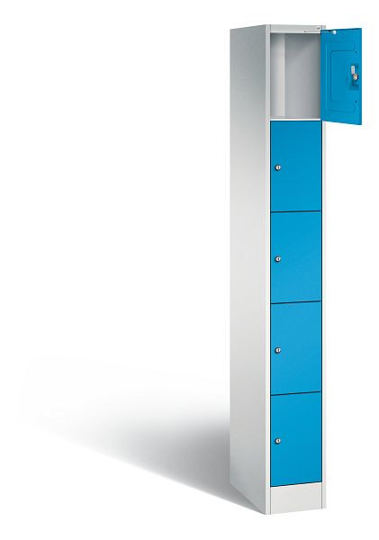 C+P Schließfachschrank Serie 8070, H1950xB240xT480mm, Farbe: Lichtgrau / Lichtblau, 80700-10 S10008