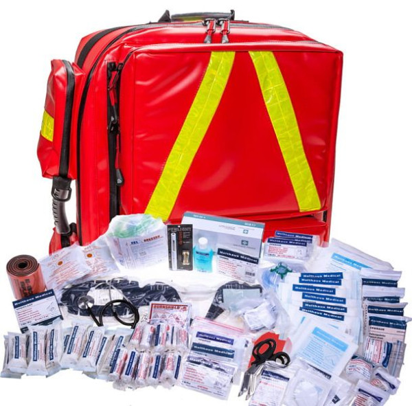 MBS Medizintechnik Notfallrucksack XL mit Füllung nach DIN 14142 FEUERWEHR, 104023