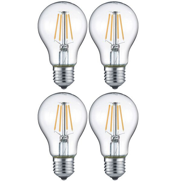 TRIO LED-Leuchtmittel RL187, Filament Glühbirne Leuchte, E27 4W EEK E, warmweiß, 4er Set, 2x65345