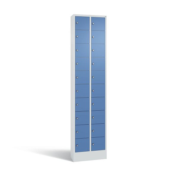 C+P Kleingefachschrank, 20 Fächer, H1950xB460xT200 mm, Grau/Fernblau, 80700-203 S10028