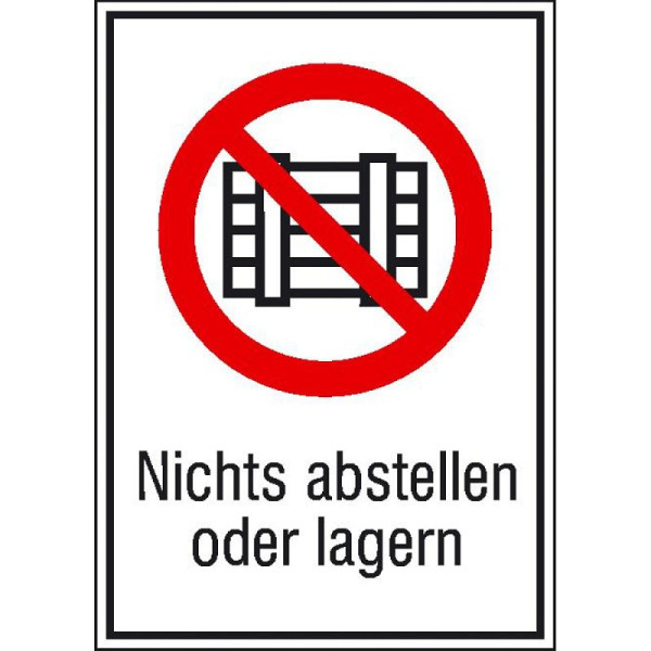 Stein HGS Kombischild, Nichts abstellen oder lagern, 105 x 148 mm/ Folie, selbstklebend, 21.1121