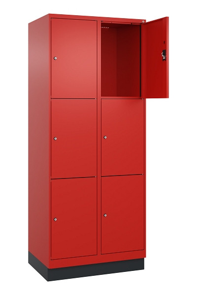 C+P Schließfachschrank Evolo PLUS, mit Sockel, 6 Fächer, 1950x800x500mm, 3020/30, 049020-223 S10025