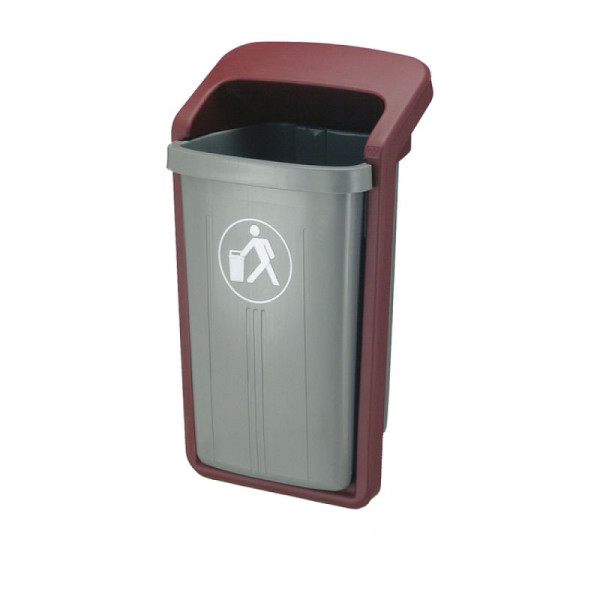 Stein HGS Abfallbehälter -P-Bins 88-, grau/bordeaux, 18065