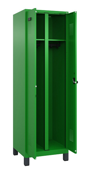 C+P Schwarz-Weiß-Spind Evolo PLUS, mit Füßen, 2 Abteile, 1950x600x500mm, 6037/6, Drehriegel, 049012-20 S10026