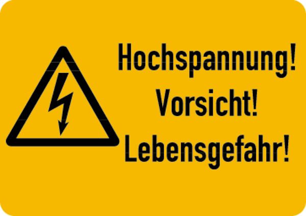 Schilder Klar Maschinenkennzeichnung Hochspannung, 52x37 mm Folie selbstklebend, 7513/61