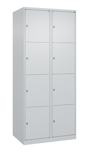 C+P Schließfachschrank Classic PLUS, 2 Abteile mit je 4 Fächern, 1850x800x500mm, 7035/7035, 080000-224 S10008
