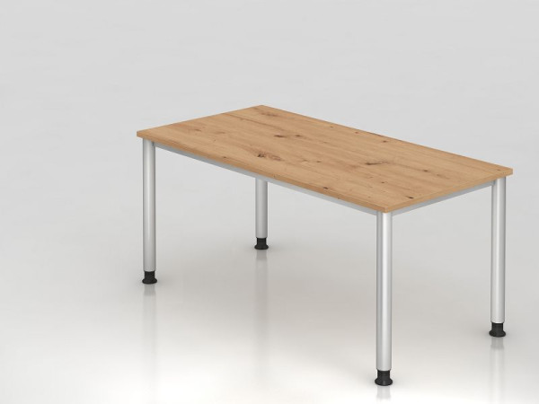 Hammerbacher Schreibtisch HS16, 160 x 80 cm, Platte: Asteiche, 25 mm dick, 2 mm ABS-Kante, Rechteckform, VHS16/R/S