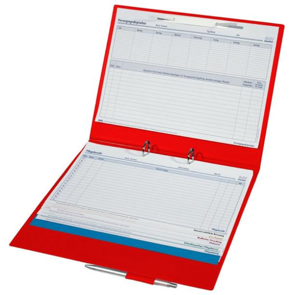 BOI PVC-Pflegedokumappe rot, A4, click plus, ambulant, 9208-00884-R