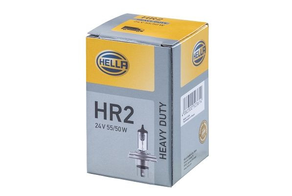 HELLA Halogen-Glühlampe, R2 (Bilux), Heavy Duty, 24V, 55/50W, Sockelausführung Glühlampe: P45t, Schachtel, 8GD 002 088-271