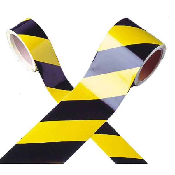 Stein HGS Warnmarkierungsband, 75 mm / linksweisend, Farbe: gelb/schwarz schraffiert, 21.0384