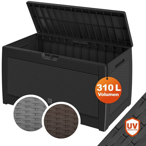 casaria Gartenbox Rato 310L Anthrazit Rattan Optik wasserdicht, 104254
