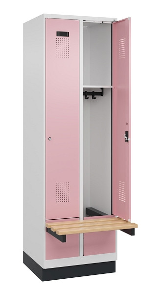 C+P Spind Evolo PLUS, 2 Abteil, 1950x600x815mm, 9016/3015, Zylinderschloss, 049040-20 S10045