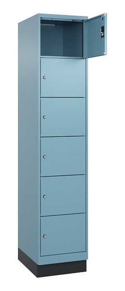 C+P Schließfachschrank Evolo PLUS, mit Sockel, 6 Fächer, 1950x400x500mm, 0010/00, 049020-126 S10021