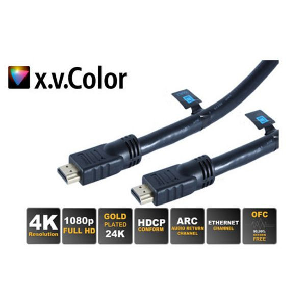 S-Conn HDMI A-Stecker auf HDMI A-Stecker, vergoldete Kontakte, Full HD, ULTRA HD, 3D, Redmere Chipsatz 20,0m, 77478-20-RM