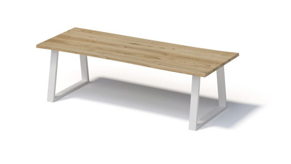 Bisley Fortis Table Natural, 2600 x 1000 mm, natürliche Baumkante, geölte Oberfläche, T-Gestell, Oberfläche: natürlich/Gestell: verkehrsweiß, FN2610TP396