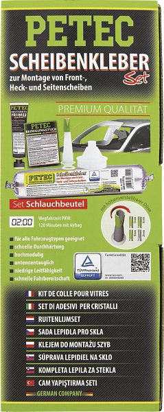 Petec Scheibenkleber-Set, Schlauchbeutel, 400ml, VE: 6 Stück, 83433