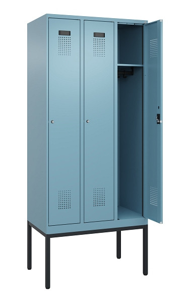 C+P Spind Evolo PLUS, Gestell, 3 Abteile, 2120x900x500mm, 0010/0010, Verschluss Zylinderschloss, Ablageböden 3, 0490307-30 S10048