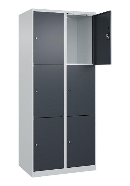 C+P Schließfachschrank Evolo PLUS, 6 Fächer, 1850x800x500mm, 7035/7016, 049000-223 S10012