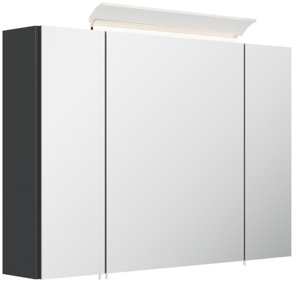Posseik Spiegelschrank 90cm inkl. Design LED-Lampe und Glasböden grafit, PSPS90CM1000003DE
