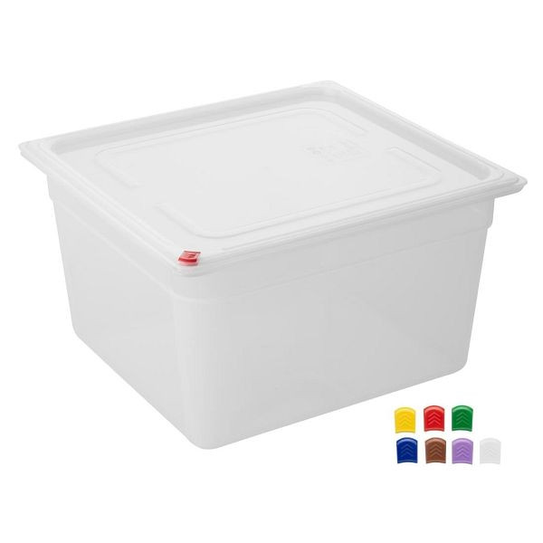 Hygiplas Click PP GN-Behälter 2/3 mit Deckel & 7 Farbclips 200mm 16,1 Liter, VE: 4 Stück, HZ352