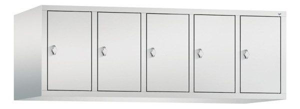 C+P Aufsatz-Garderobenschrank Evolo, 5 Abteile, H500xB1480xT500 mm, Lichtgrau, 48090-50 S10006