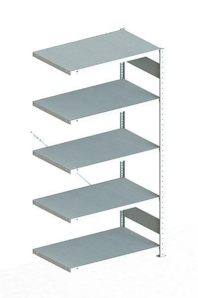 Meta S3 Steckregal CLIP 230 AR 2000x1000x600 mm, RAL 7035, Bodenanzahl: 5, 20088834