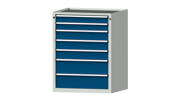 ANKE Werkbänke Schubladenschrank, Modell 3005 V, 760 x 675 x 980 mm, RAL 7035/5010, Wanne, 611.008