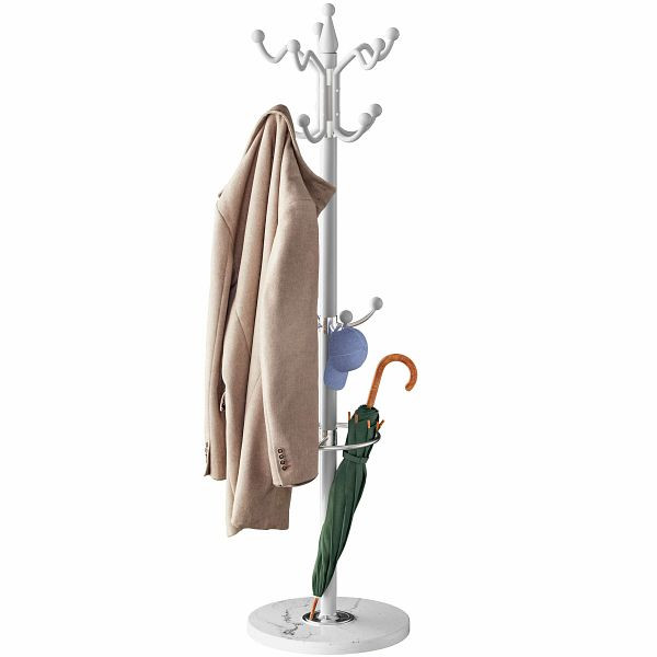 casaria Kleiderständer Weiß 173cm geschwungen, 109698, 4251779132973