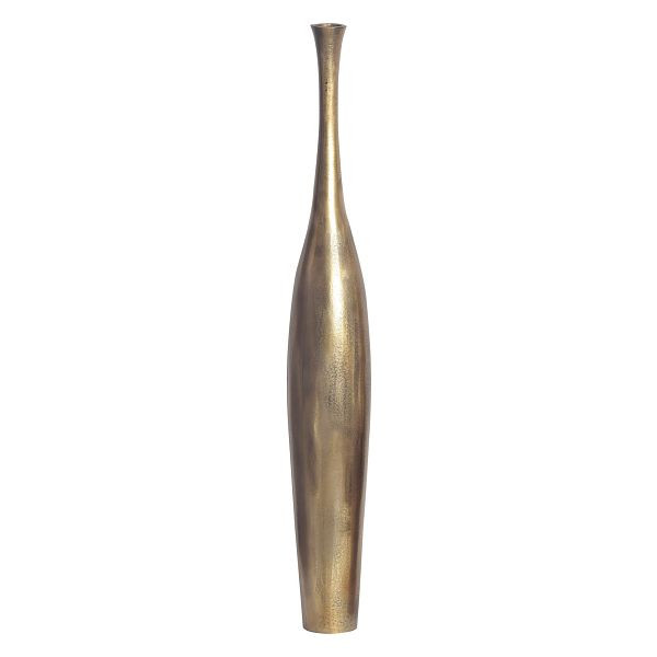 Wohnling Deko Vase BOTTLE L 100cm Aluminium Gold Blumenvase Modern Groß, XXL Alu Bodenvase Metall Wohndeko Handgefertigt, WL7.196