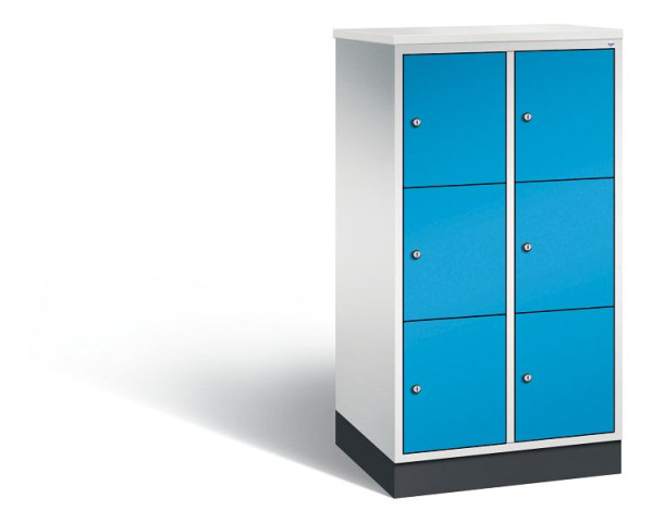 C+P Schließfachschrank Intro, H1255xB620xT490mm, Farbe: Lichtgrau / Lichtblau, 8573-201 S10249