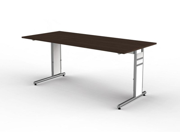 Kerkmann Schreibtisch mit C-Fuß-Gestell, Form 4, B 1800 x T 800 x H 680-820 mm, Wenge, 11412251