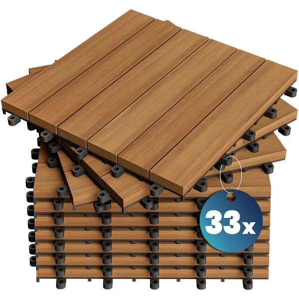 casaria Holzfliese Akazienholz FSC®-zertifiziert, VE: 33er-Set 30x30cm, 993129