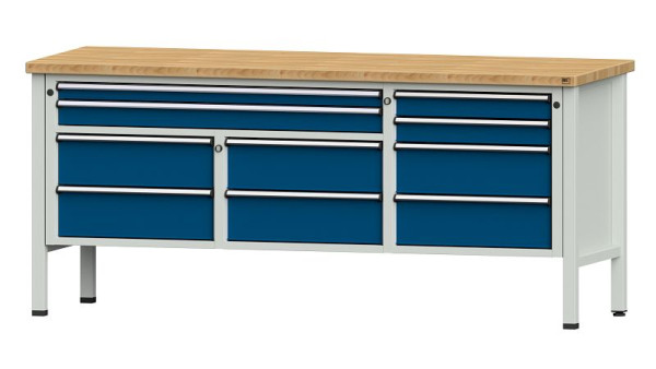 ANKE Werkbänke Kastenwerkbank, Modell 285 V, 2000 x 700 x 890 mm, RAL 7035/5010, BMP 40 mm, 304.581