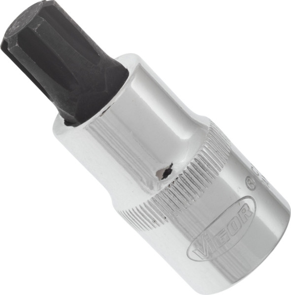 VIGOR RIBE Schraubendreher-Einsatz, Vierkant hohl 12,5 mm (1/2 Zoll), Innen Keilprofil Ribe-CV, M12, Länge: 55 mm, VE: 5 Stück, V2208