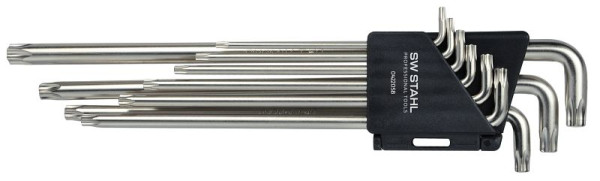 SW-Stahl Winkelschlüsselsatz, T-Profil, T10-T50, extra lang, 9-teilig, 04220SB